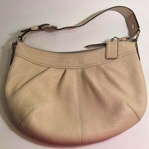 Coach hobo leather cream white.  Pre-owned